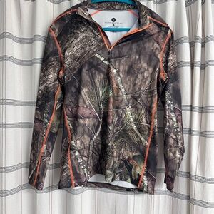 Mossy Oak Work Sweat Play Camo Quarter-Zip Hunting Pullover - Medium
